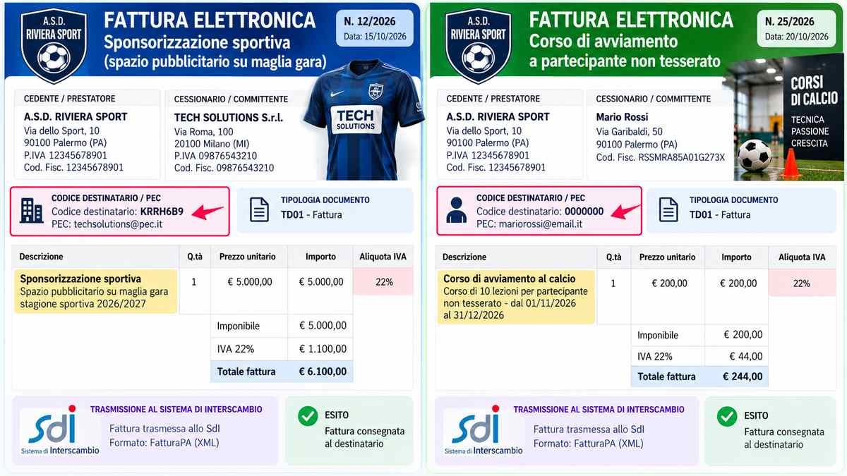 Confronto fatture elettroniche ASD sportive
